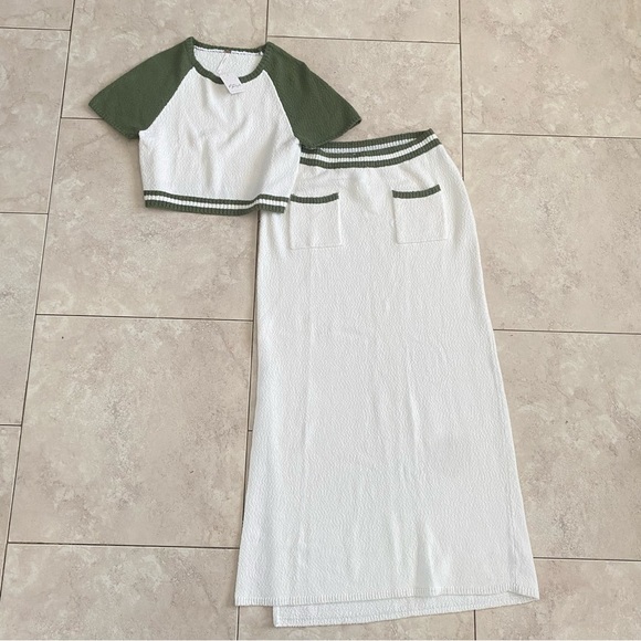 NWT Free People Ty sweater set shortsleeve & long skirt - Picture 2 of 7